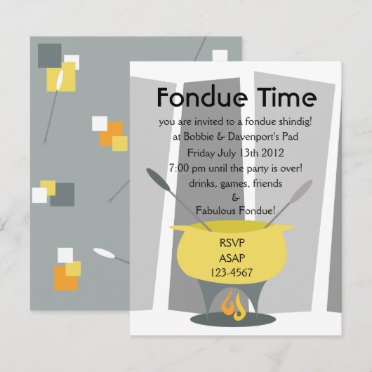 Tijdstip van de Fondue! Kaart (Voorkant / Achterkant)