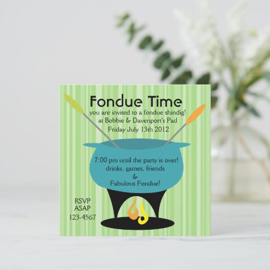 Tijdstip van de Fondue! Kaart (Staand voorkant)
