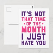 Tijdstip van de maandelijkse grappige prijsopgave briefkaart (Voorkant / Achterkant)