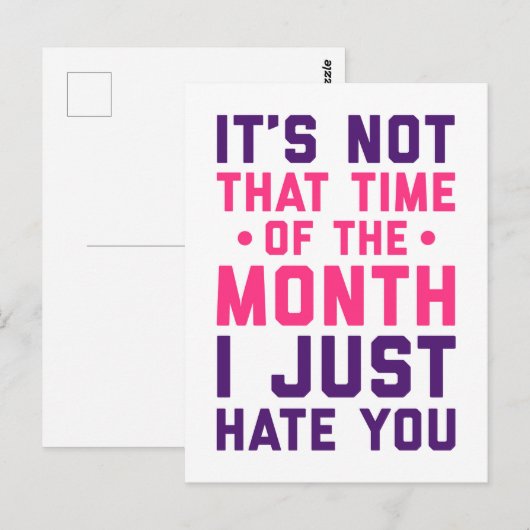 Tijdstip van de maandelijkse grappige prijsopgave briefkaart (Voorkant / Achterkant)