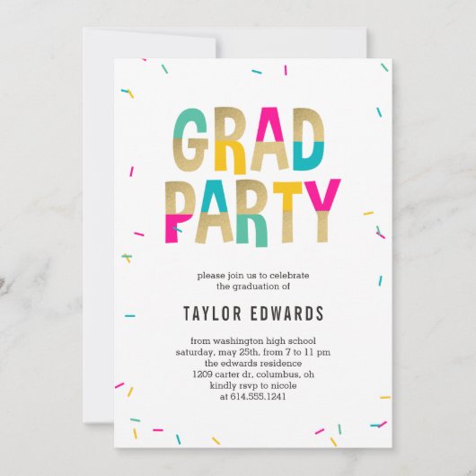 Tijdstip van de uitnodiging van de Joy Graduation  (Voorkant)