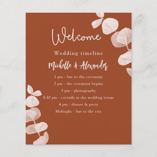 Tijdstip van het gebrande oranje eucalyptusprogram (Voorkant)