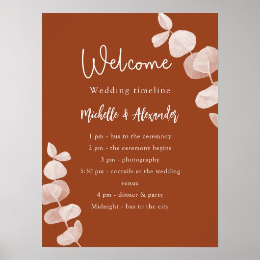 Tijdstip van het gebrande oranje eucalyptusprogram poster (Voorkant)