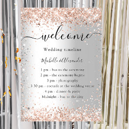 Tijdstip van het huwelijksprogramma voor zilver ro poster