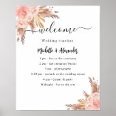 Tijdstip van het roos van Pampas-gras-florale brui Poster (Voorkant)