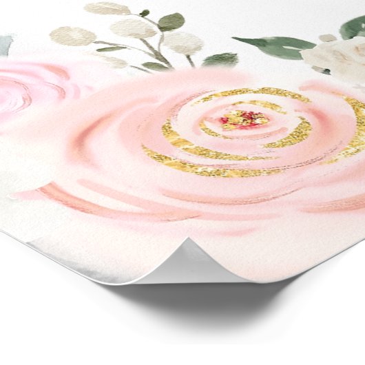 Tijdstip van het weduwenprogramma zilverroze bloem poster (Hoek)