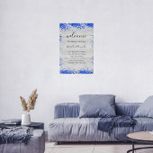 Tijdstip van het zilver royal blue bruiloft progra perfect poster