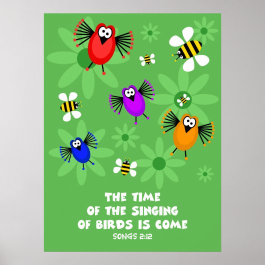 Tijdstip van het zingen van vogels poster (Voorkant)