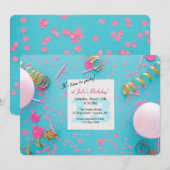 Tijdstip verjaardagsfeestdag kaart (Voorkant / Achterkant)