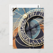 Tijdstip voor antieke astrologie Tsjechische klok. Briefkaart (Voorkant / Achterkant)