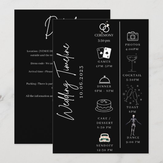 Tijdstip voor de bruiloft van Gotich en details Kaart (Voorkant / Achterkant)