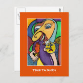 Tijdstip waarop Ta op Sinaasappel brandt - Tijdstu Briefkaart (Voorkant / Achterkant)