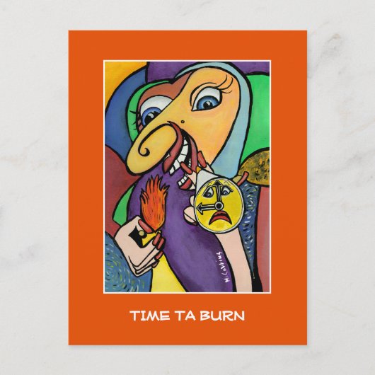 Tijdstip waarop Ta op Sinaasappel brandt - Tijdstu Briefkaart (Voorkant)