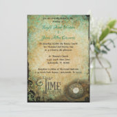 -tijdstuk twee wordt één bruiloft uitnodigen kaart (Staand voorkant)