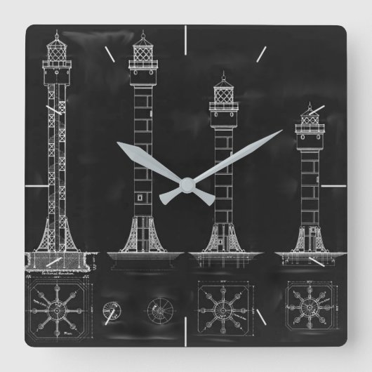 Tijdstuk van vuurtorenplanken van het bord vierkante klok (Voorkant)