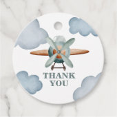 Tijdvliegdag vliegend vliegtuig bedankjes labels (Voorkant)