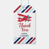 Tijdvliegdag vliegend vliegtuig cadeaulabel (Voorkant)