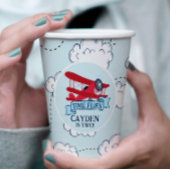 Tijdvliegdag vliegend vliegtuig papieren bekers