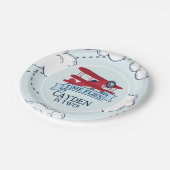 Tijdvliegdag vliegend vliegtuig papieren bordje (Gekanteld)