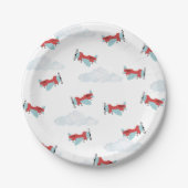 Tijdvliegdag vliegend vliegtuig papieren bordje (Voorkant)