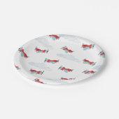 Tijdvliegdag vliegend vliegtuig papieren bordje (Gekanteld)