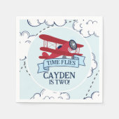 Tijdvliegdag vliegend vliegtuig servet (Voorkant)