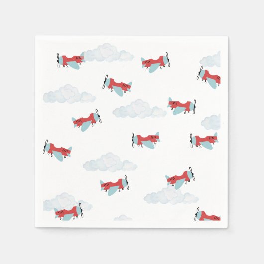 Tijdvliegdag vliegend vliegtuig servet (Voorkant)