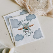 Tijdvliegdag vliegend vliegtuig servet