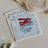 Tijdvliegdag vliegend vliegtuig servet