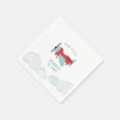 Tijdvliegdag vliegend vliegtuig servet (Hoek)