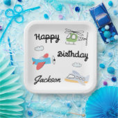 Tijdvliegtijd vliegende helikopter Birthday Any Ag Papieren Bordje (Feest)