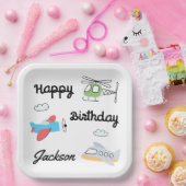 Tijdvliegtijd vliegende helikopter Birthday Any Ag Papieren Bordje (Feest)