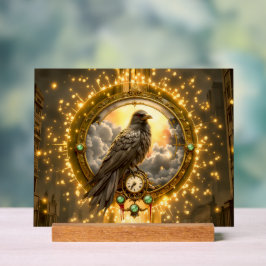 Tijdwaarnemer Raven – Gotische Klokwerken  Acryl Bord