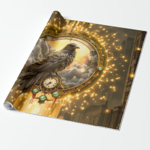 Tijdwaarnemer Raven – Gotische Klokwerken  Cadeaupapier