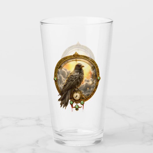 Tijdwaarnemer Raven – Gotische Klokwerken Glas (Voorkant)