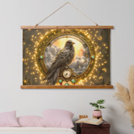 Tijdwaarnemer Raven – Gotische Klokwerken  Hangend Wandkleed