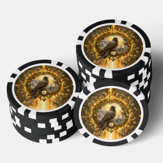 Tijdwaarnemer Raven – Gotische Klokwerken Poker Chips (Opstapeling)