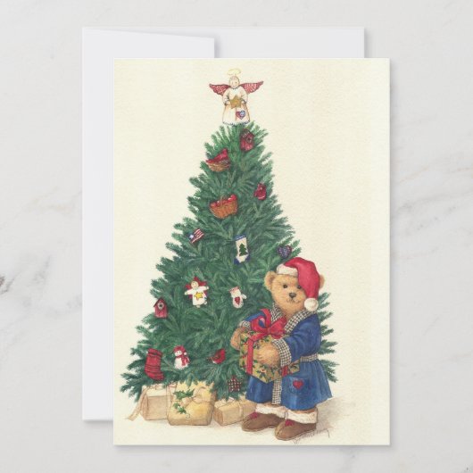 TIJDY BEAR HOLIDAY PARTY INVITE KAART (Voorkant)