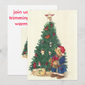 TIJDY BEAR HOLIDAY PARTY INVITE KAART (Voorkant / Achterkant)