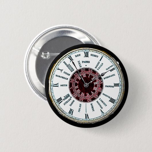  tijdzonemonster ronde button 5,7 cm (Voorkant /achterkant)