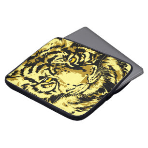 tijgelgeel   Colorful Tiger Beige Laptop Hoesje Sleeve