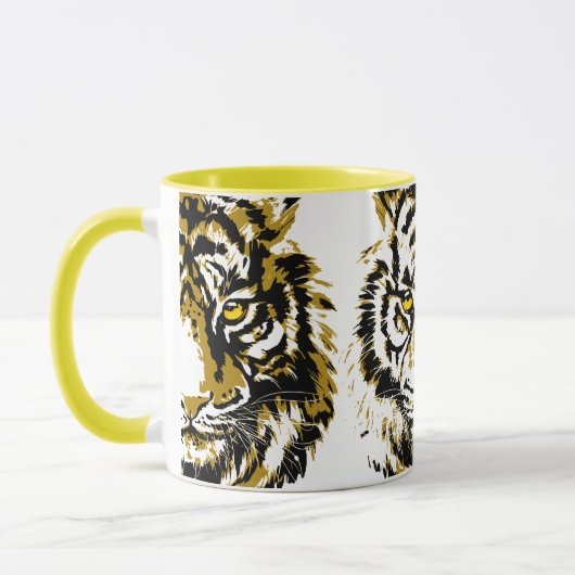 tijgelgeel | Colorful Tiger Face Coffee Mok (Links)