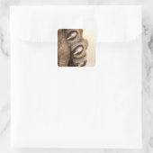 tijgelpoot vierkante sticker (Tas)