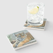 Tijger 034 stenen onderzetter (Zijkant)