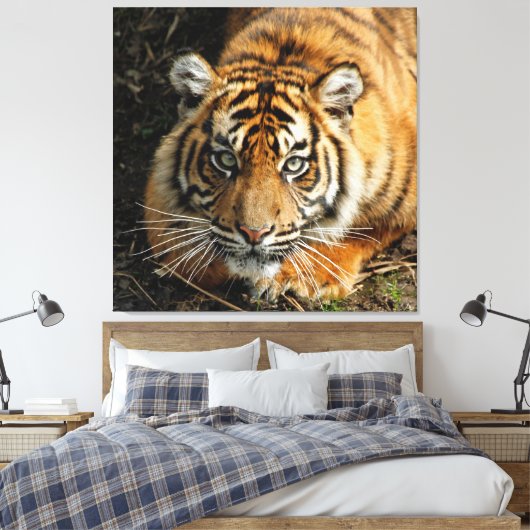 Tijger 037 canvas afdruk (Insitu (Slaapkamer))