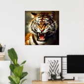 Tijger (10) Wilde kat Poster (Thuiskantoor)