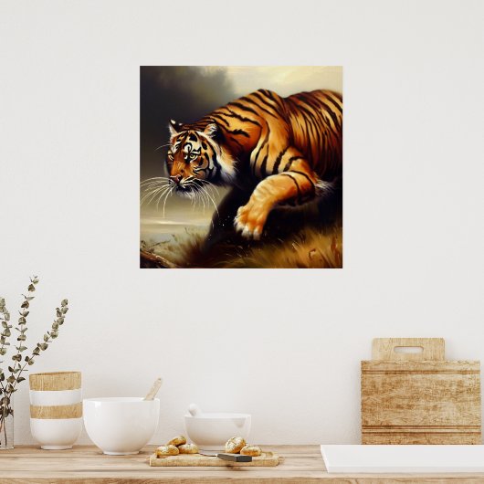 Tijger (11) Wilde kat Poster (Keuken)