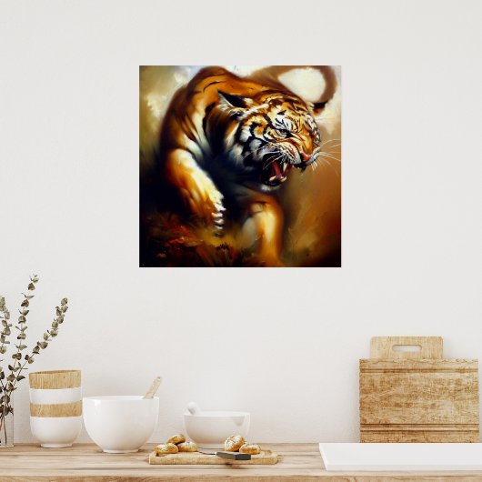 Tijger (13) Wilde kat Poster (Keuken)