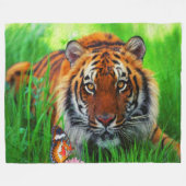 Tijger 1 fleece deken (Voorkant (Horizontaal))