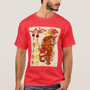 Tijger 2022 Chinees Nieuwjaar Rood T-shirt